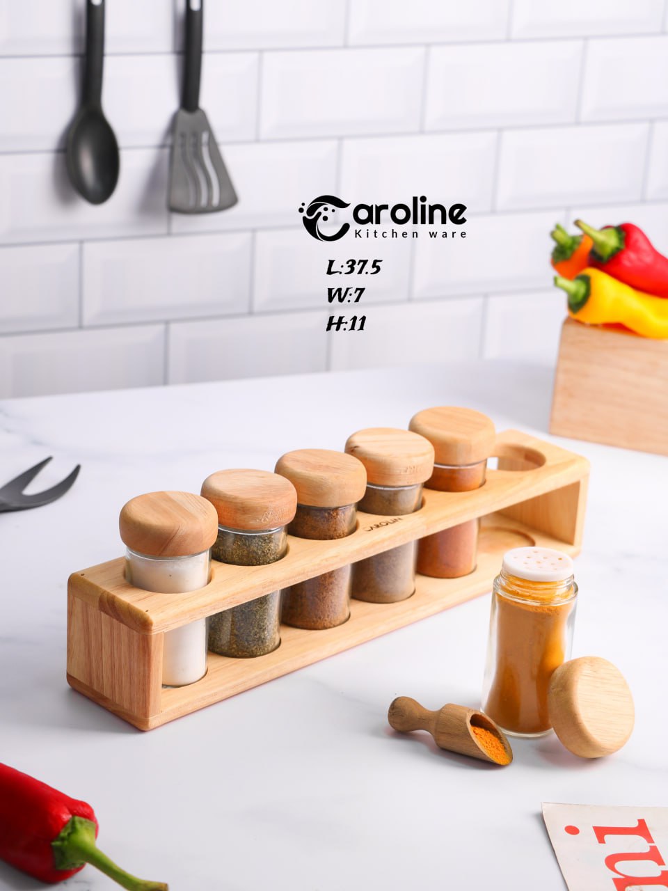 جا ادویه قطاری 6 عددی کارولین