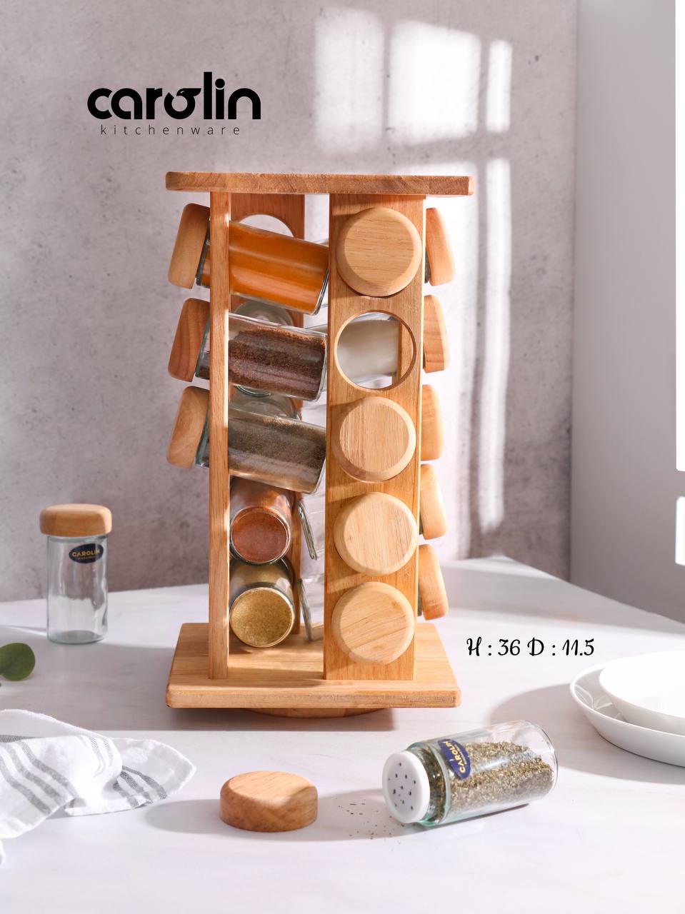 جا ادویه گردان مربع  20 خانه  carolin